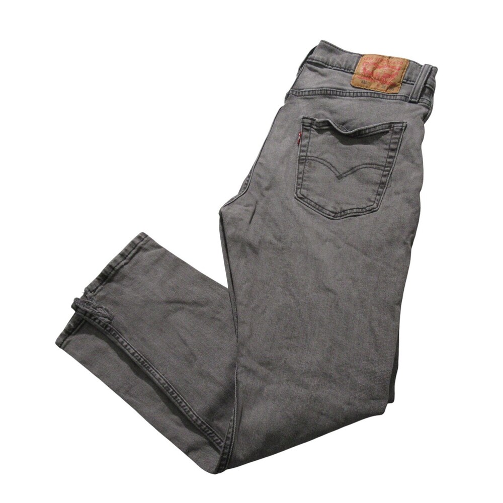 Levis Mens Jeans 512 33 X 30‎ Slim Taper Fit Gray Stretch Cotton Pocket